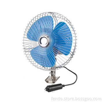 12V DC Single Head Electric Car Cooling Fans - 6 Inch & 8 Inch with Cigarette Lighter Adapter